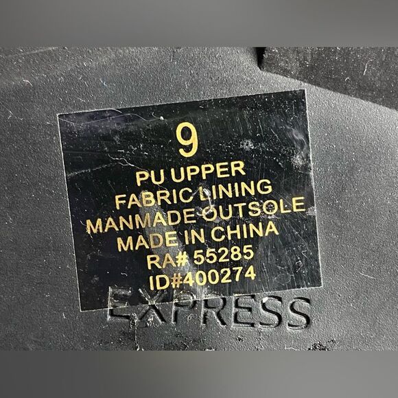 Express Snakeskin Print Combat Boot Side Zip Rhinestone Accents Womens Size 9 - Picture 11 of 12